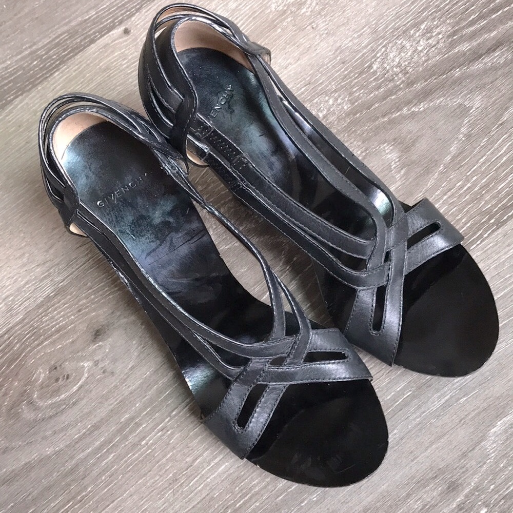 Givenchy Strap Wood Leather Platform Heels. - image 4